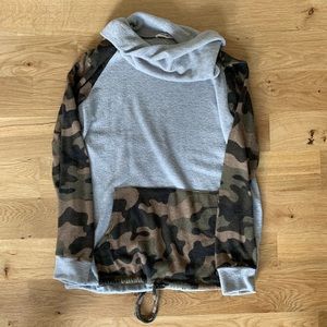 NEW Cowl Neck Camo Sweater